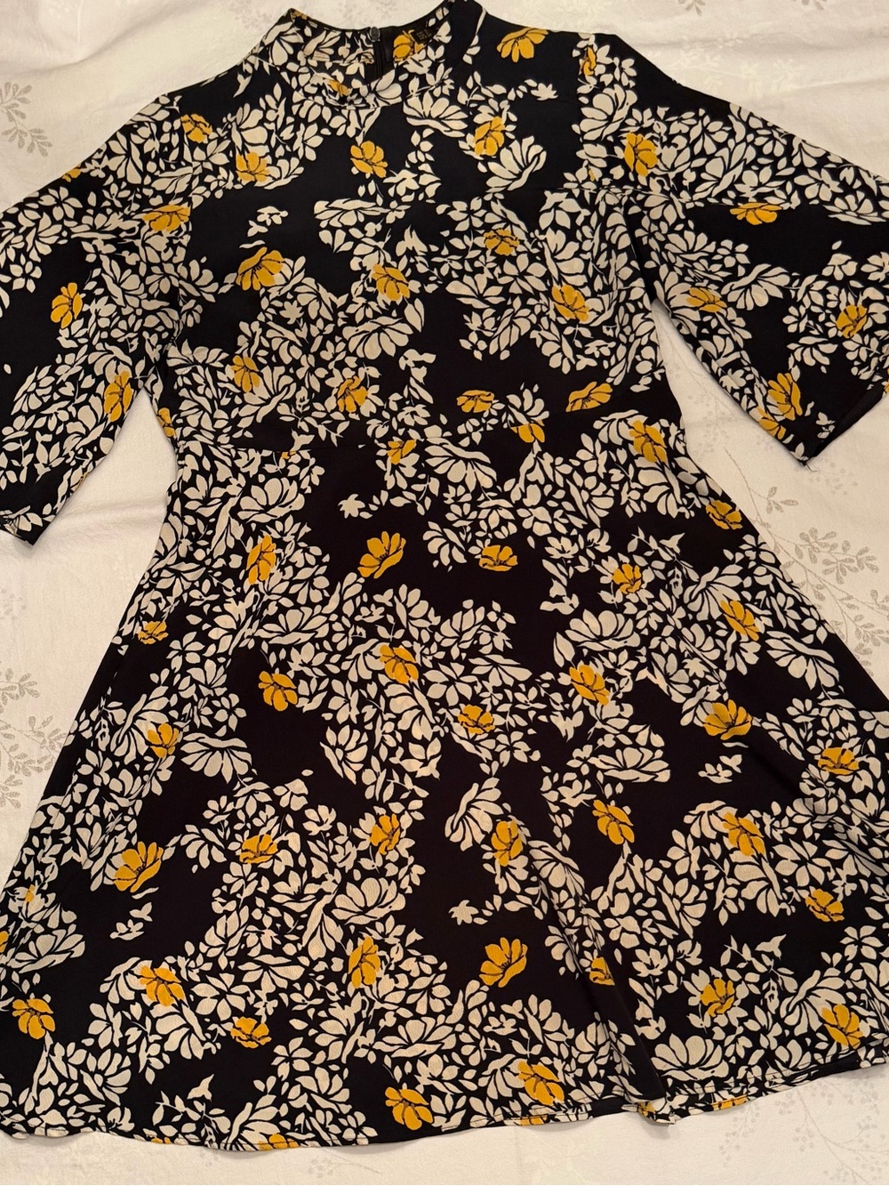 Zara Basic Boho Floral Fit-and-Flare Dress